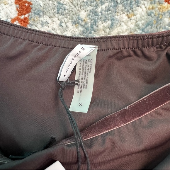 NWT🔖Solid & Striped Bikini Bottom Bowtie Velvet Brown High-rise Brigitte - Picture 3 of 8